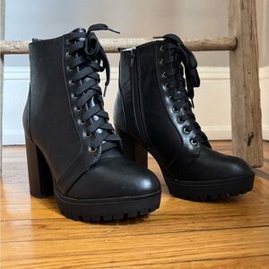 Black Ankle Boots with Chunky Heel